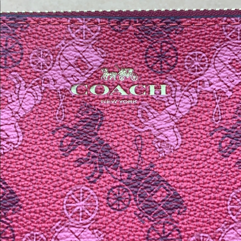 COACH Corner Zip Wristlet Im/bright red/cherry mul - Picture 8 of 14